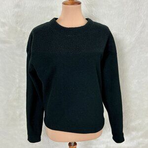 Dudley Stephens Saratoga Black Long Sleeve Sherpa & Fleece Pullover Sweater XS